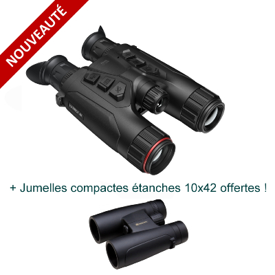 Jumelles thermiques HIKMICRO HABROK 4K HQ35LN - Multi-spectre avec télémètre laser + Jumelles 10x42 offertes !